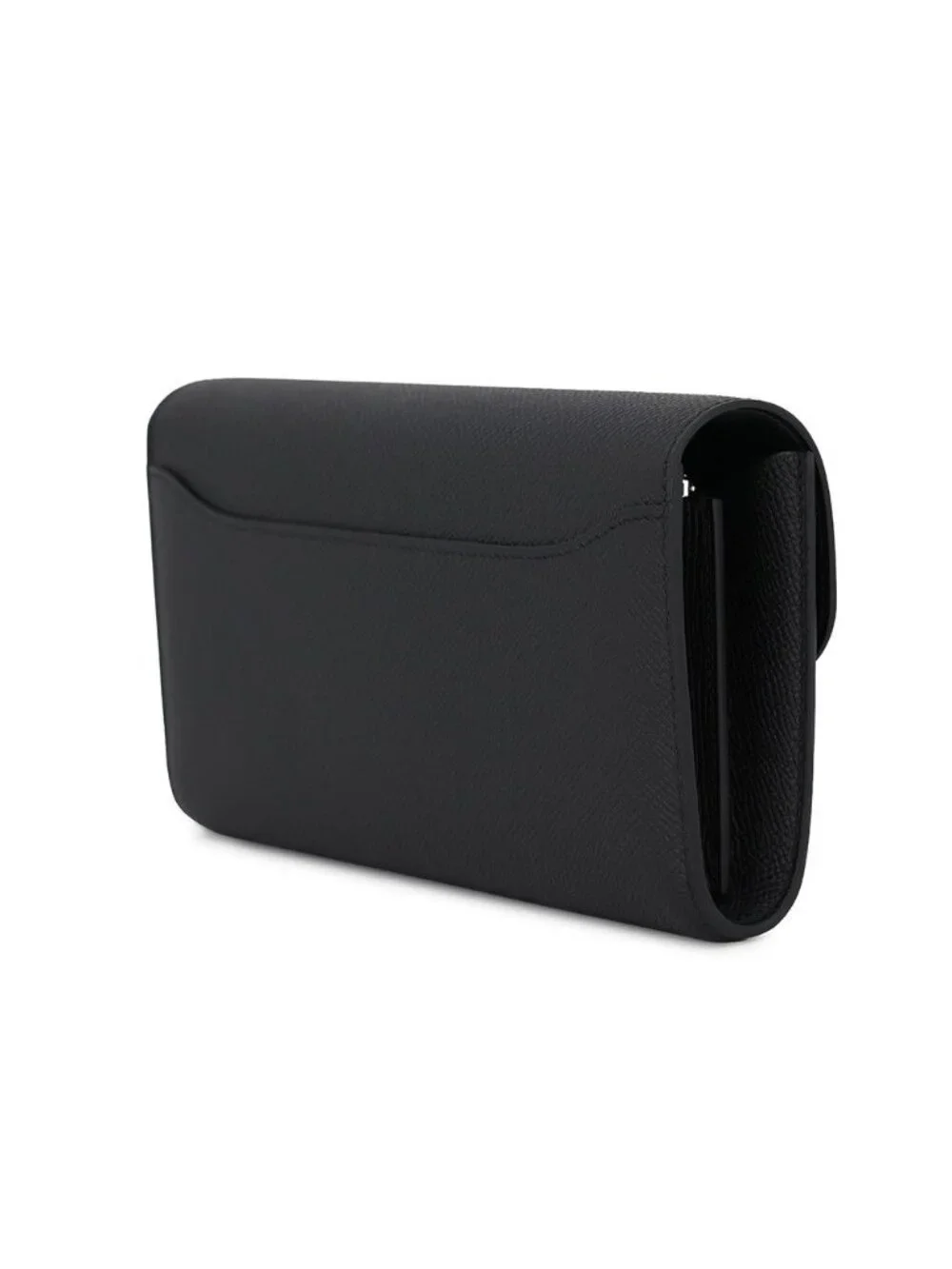 Hermes Wallet Constance To Go Long Black Silver Epsom